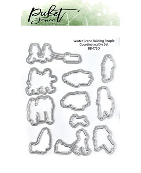 Picket Fence Studios Winter Scene Building People 3x4 Inch Dies ( (BB-173D) (OUTLET)
