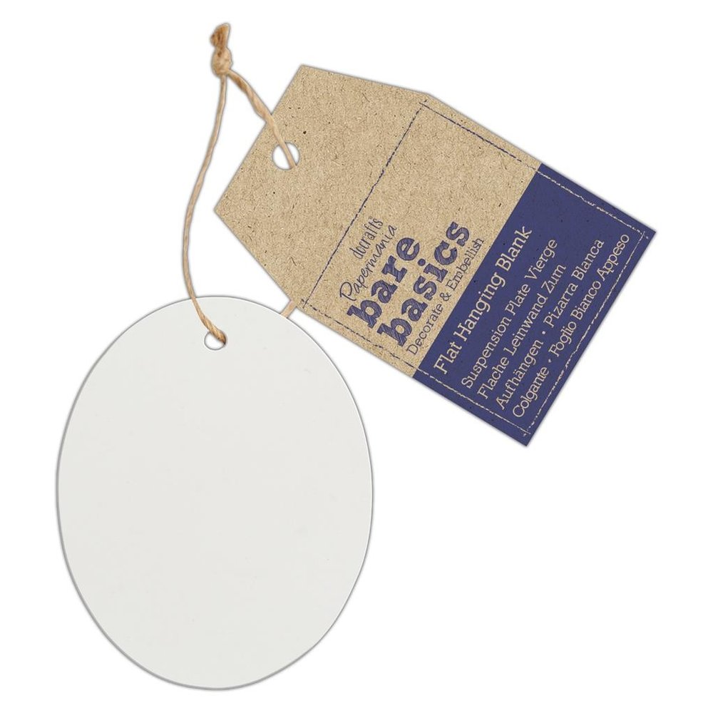 Papermania Bare Basics Flat Hanging Blank Ceramic Oval (PMA 174033) (DISCONTINUED)