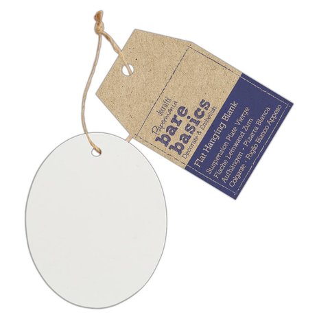 Papermania Bare Basics Flat Hanging Blank Ceramic Oval (PMA 174033) (DISCONTINUED)