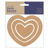 Papermania Bare Basics MDF Shapes Nesting Hearts (3pcs) (PMA 174567) (DISCONTINUED)