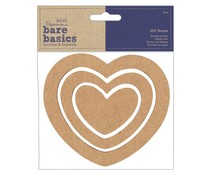 Papermania Bare Basics MDF Shapes Nesting Hearts (3pcs) (PMA 174567)