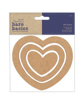Papermania Bare Basics MDF Shapes Nesting Hearts (3pcs) (PMA 174567) (DISCONTINUED)
