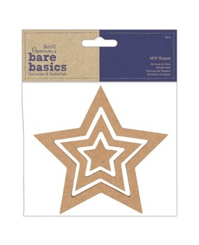 Papermania Bare Basics MDF Shapes Nesting Stars (3pcs) (PMA 174568) (DISCONTINUED)