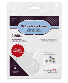 Scrapbook Adhesives 3D Foam Squares Micro White (2508 pcs) (01404-10)