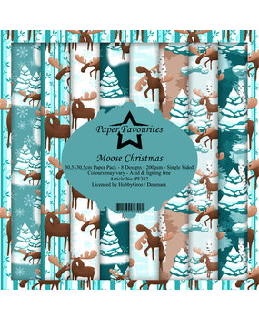 Paper Favourites Moose Christmas 12x12 Inch Paper Pack (PF382) (DISCONTINUED)