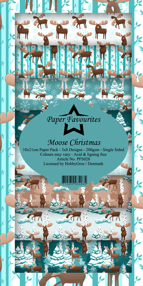 Paper Favourites Moose Christmas Slim Paper Pack (PFS028) (DISCONTINUED) Paper Favourites Moose Christmas Slim Paper Pack (PFS028) (DISCONTINUED)