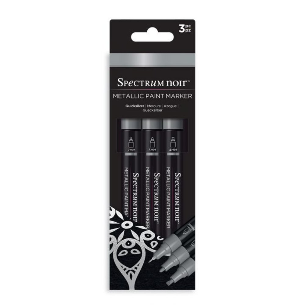 Spectrum Noir Metallic Paint Markers Quicksilver (3pcs) (SN-MTPM-SIL3) (DISCONTINUED) Spectrum Noir Metallic Paint Markers Quicksilver (3pcs) (SN-MTPM-SIL3) (DISCONTINUED)
