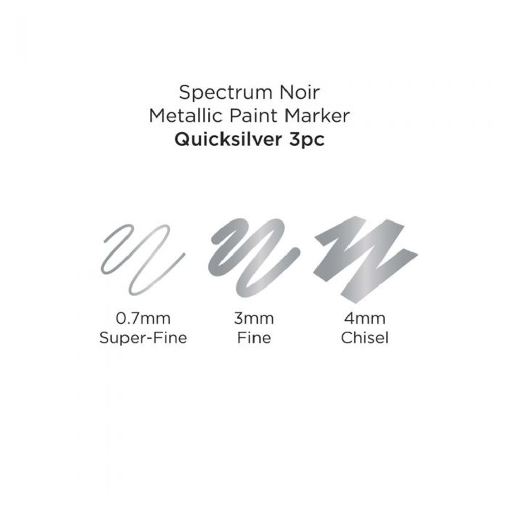 Spectrum Noir Metallic Paint Markers Quicksilver (3pcs) (SN-MTPM-SIL3) (DISCONTINUED) Spectrum Noir Metallic Paint Markers Quicksilver (3pcs) (SN-MTPM-SIL3) (DISCONTINUED)