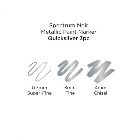 Spectrum Noir Metallic Paint Markers Quicksilver (3pcs) (SN-MTPM-SIL3) (DISCONTINUED) Spectrum Noir Metallic Paint Markers Quicksilver (3pcs) (SN-MTPM-SIL3) (DISCONTINUED)
