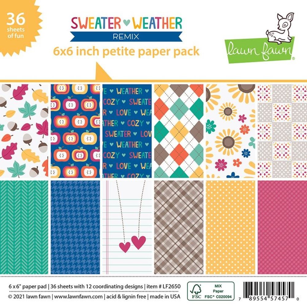 Lawn Fawn Sweater Weather Remix 6x6 Inch Petite Paper Pad (LF2650) (OUTLET)