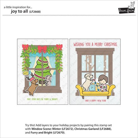 Lawn Fawn Joy To All Clear Stamps (LF2668) (OUTLET)