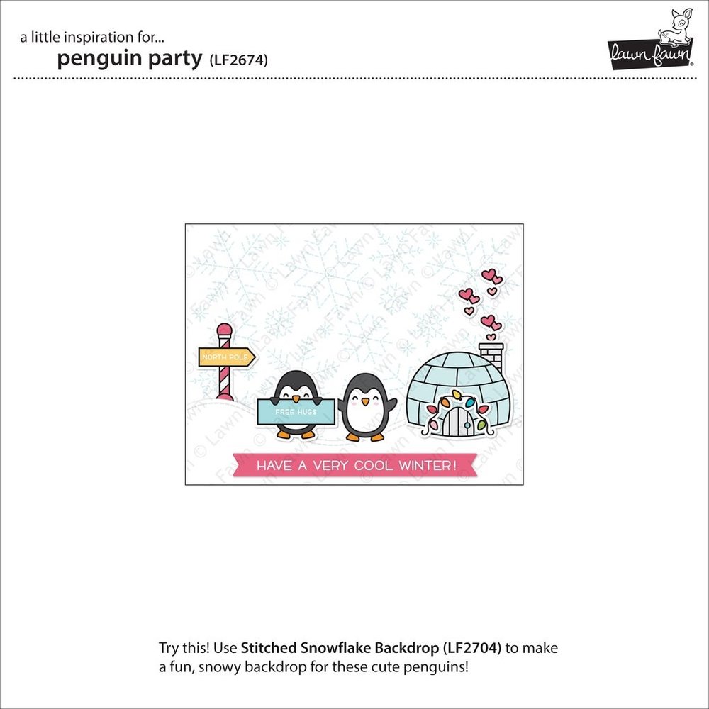Lawn Fawn Penguin Party Clear Stamps (LF2674) (DISCONTINUED)