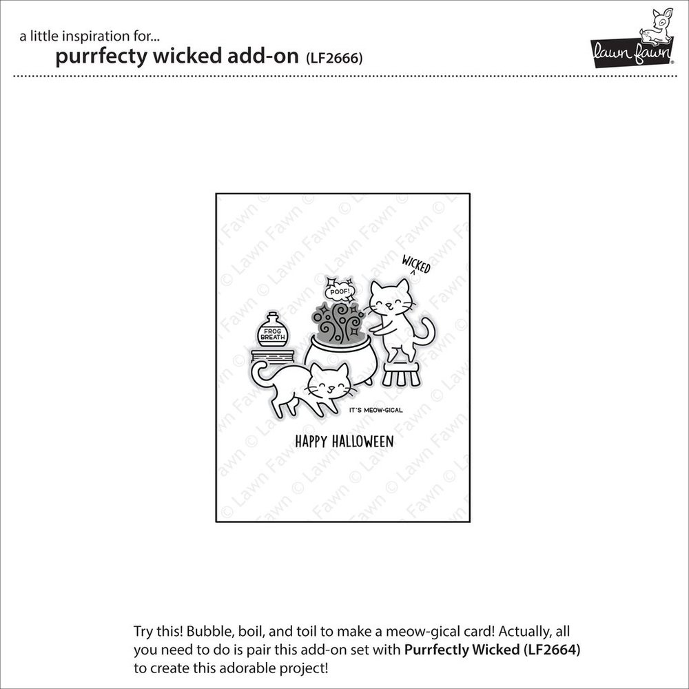 Lawn Fawn Purrfectly Wicked Add-On Clear Stamps (LF2666) (OUTLET)