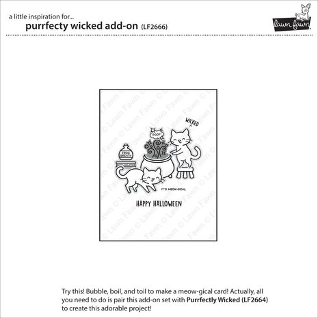 Lawn Fawn Purrfectly Wicked Add-On Clear Stamps (LF2666) (OUTLET)