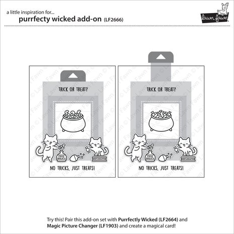 Lawn Fawn Purrfectly Wicked Add-On Clear Stamps (LF2666) (OUTLET)