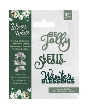 Crafter's Companion Winter White Metal Die Festive Sentiments (WW-MD-FESSEN) (OUTLET)