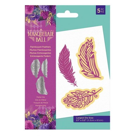 Crafter's Companion Masquerade Ball Metal Die Flamboyant Feathers (MB-MD-FLFE) (OUTLET)
