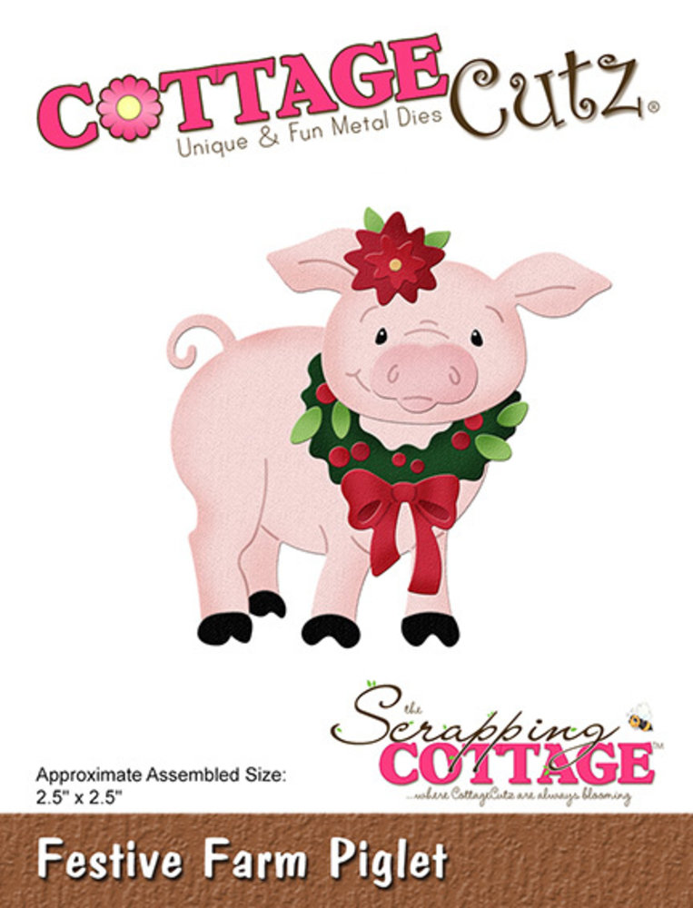 Scrapping Cottage Festive Farm Piglet (CC-918) (OUTLET)