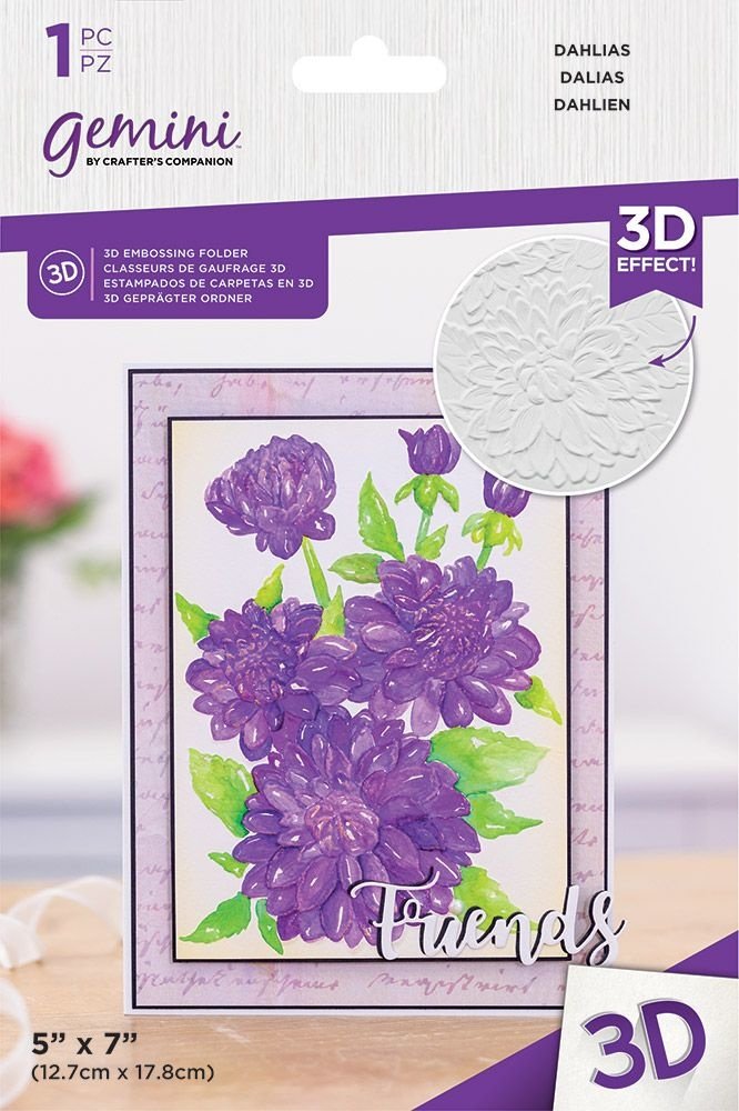 Gemini Dahlias 3D Embossing Folder (GEM-EF5-3D-DAHL) (DISCONTINUED) Gemini Dahlias 3D Embossing Folder (GEM-EF5-3D-DAHL) (DISCONTINUED)