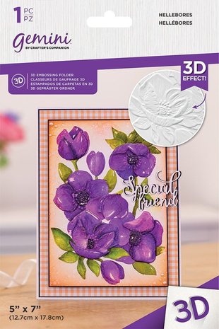 Gemini Hellebores 3D Embossing Folder (GEM-EF5-3D-HELLE) (DISCONTINUED) Gemini Hellebores 3D Embossing Folder (GEM-EF5-3D-HELLE) (DISCONTINUED)