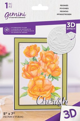 Gemini Peonies 3D Embossing Folder (GEM-EF5-3D-PEON) (DISCONTINUED) Gemini Peonies 3D Embossing Folder (GEM-EF5-3D-PEON) (DISCONTINUED)