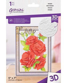 Gemini Roses 3D Embossing Folder (GEM-EF5-3D-ROSE) (OUTLET)