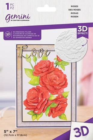 Gemini Roses 3D Embossing Folder (GEM-EF5-3D-ROSE) (OUTLET)