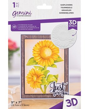 Gemini Sunflowers 3D Embossing Folder (GEM-EF5-3D-SUNF) (DISCONTINUED) Gemini Sunflowers 3D Embossing Folder (GEM-EF5-3D-SUNF) (DISCONTINUED)