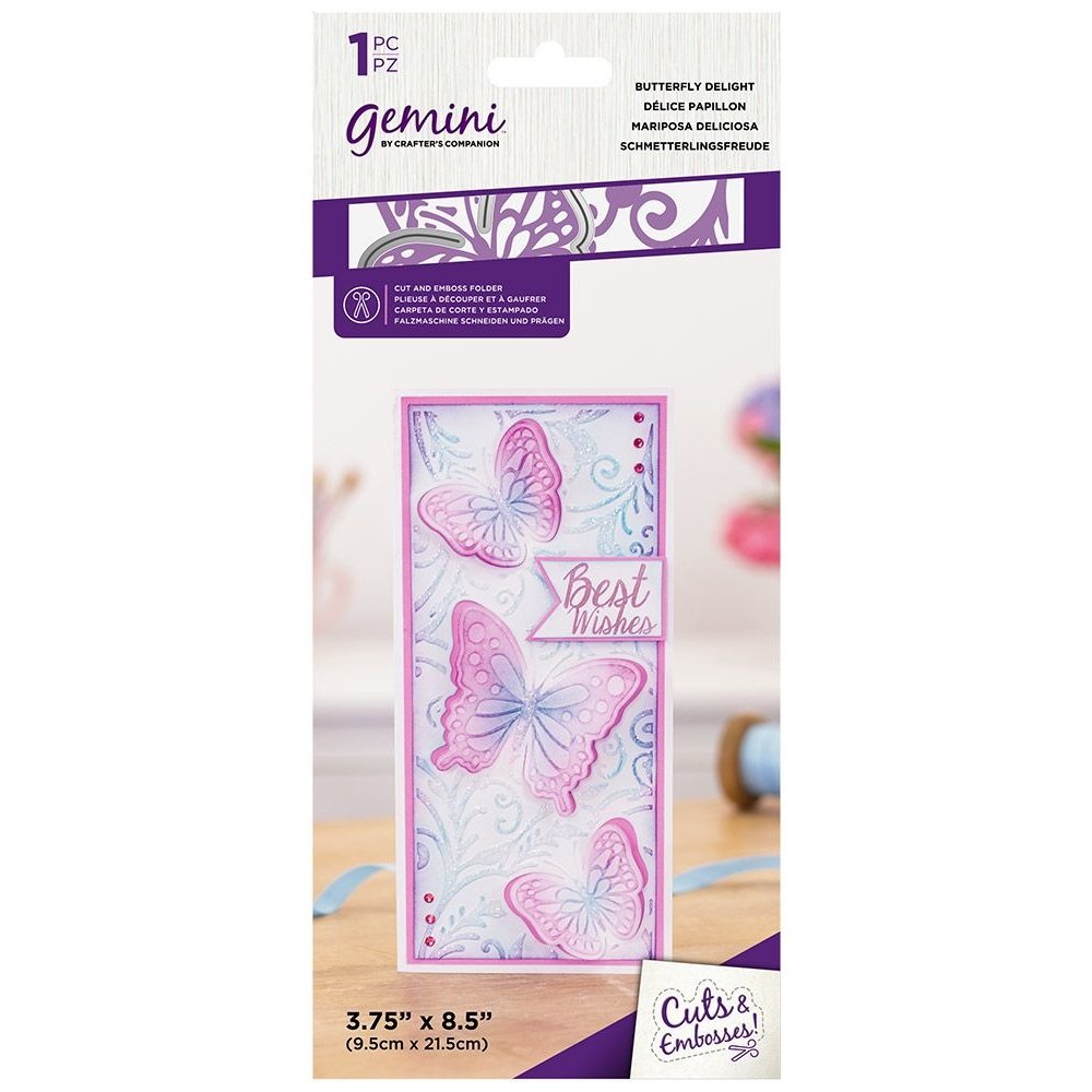 Butterfly Delight Cut and Emboss Folder (GEM-CEF8.5-BDEL) - Craftlines B.V.
