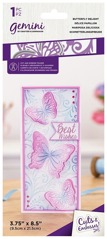 Butterfly Delight Cut and Emboss Folder (GEM-CEF8.5-BDEL) - Craftlines B.V.