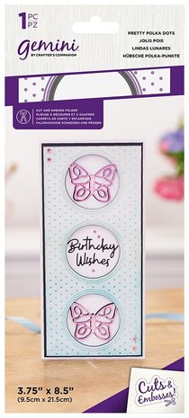 Gemini Pretty Polka Dots Cut and Emboss Folder (GEM-CEF8.5-PPDO) (DISCONTINUED)