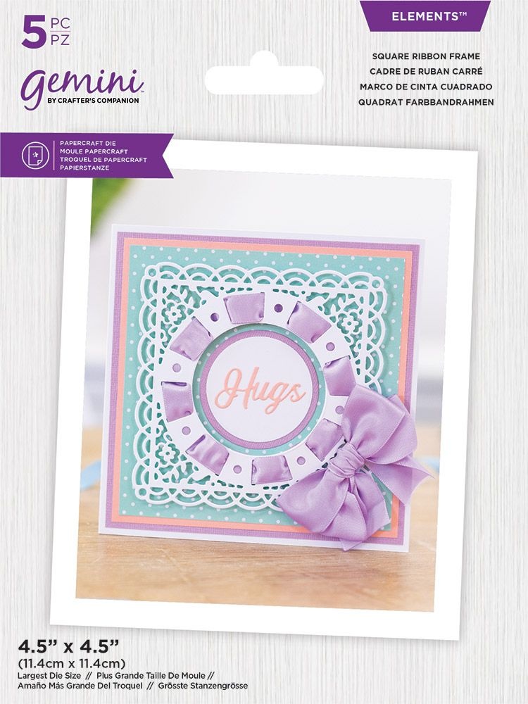 Square Ribbon Frame Elements Dies (GEM-MD-ELE-SRIB) - Craftlines B.V.