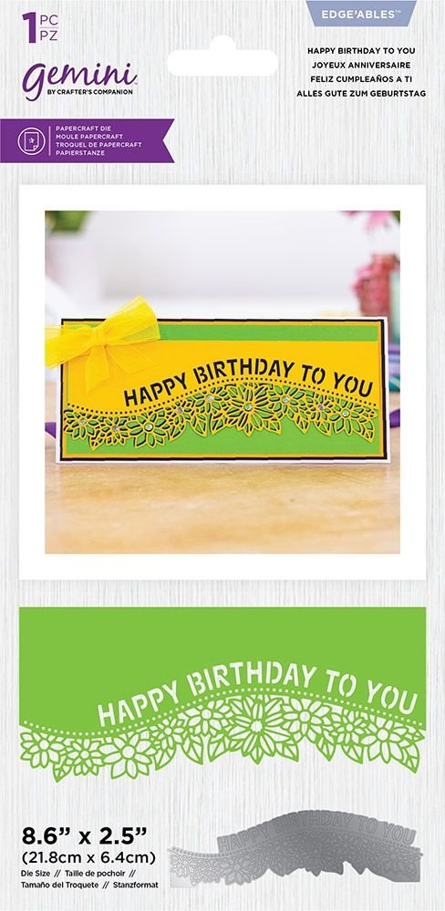 Gemini Happy Birthday to You Edge'ables Dies (GEM-MD-EDG-HBTY) (DISCONTINUED)