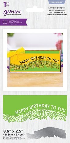 Gemini Happy Birthday to You Edge'ables Dies (GEM-MD-EDG-HBTY) (DISCONTINUED)