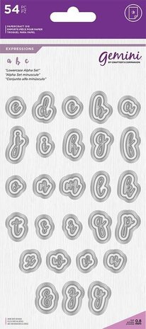 Gemini Lowercase Alphabet Set Expressions Dies (GEM-MD-E-W-80) (DISCONTINUED)