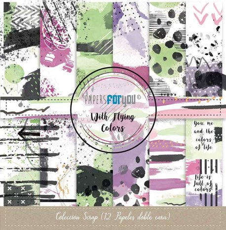 Papers For You With Flying Colors Scrap Paper Pack (12pcs) (PFY-2795) (DISCONTINUED)