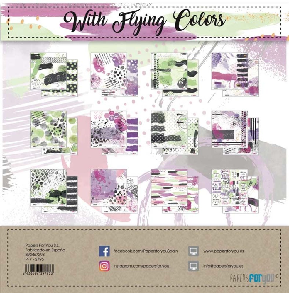 Papers For You With Flying Colors Scrap Paper Pack (12pcs) (PFY-2795) (DISCONTINUED)