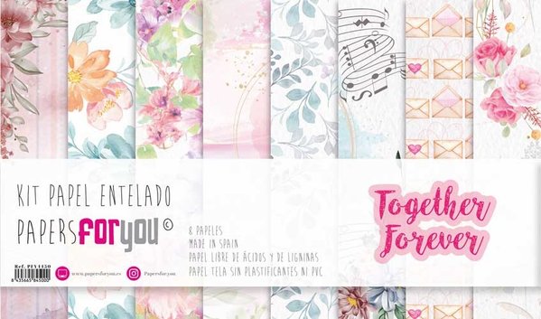 Papers For You Together Forever Canvas Scrap Pack (8pcs) (PFY-4460) (DISCONTINUED)