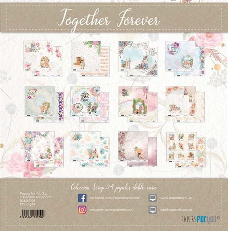 Papers For You Together Forever Mini Scrap Paper Pack (24pcs) (PFY-4397) (DISCONTINUED)