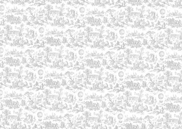 Papers For You Toile de Jouy Globos Gris Decor Binding Fabric (CPFY-4313) (DISCONTINUED)