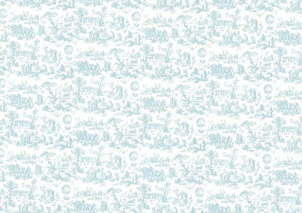 Papers For You Toile de Jouy Azul Bebe Decor Binding Fabric (CPFY-4158) (DISCONTINUED)