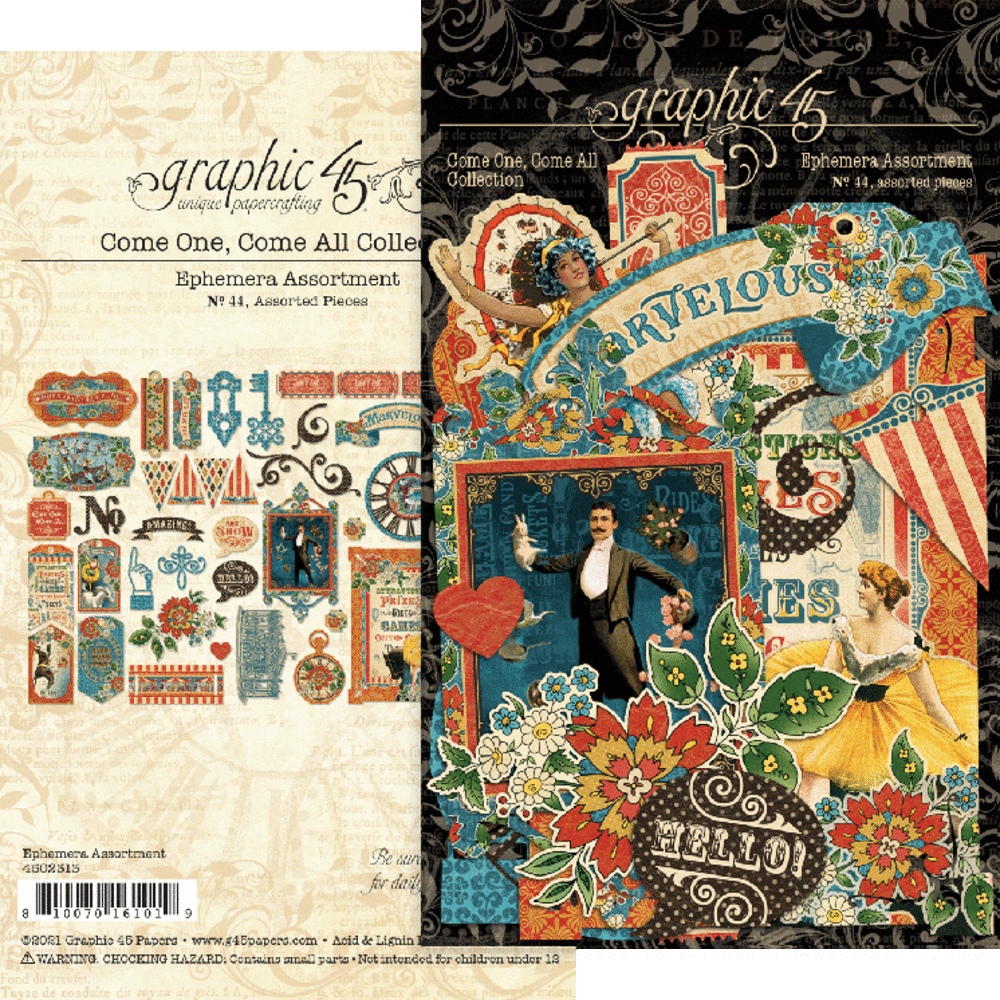 Graphic 45 Come One, Come All! Die-cut Assortment (4502313) (OUTLET)