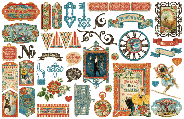 Graphic 45 Come One, Come All! Die-cut Assortment (4502313) (OUTLET)