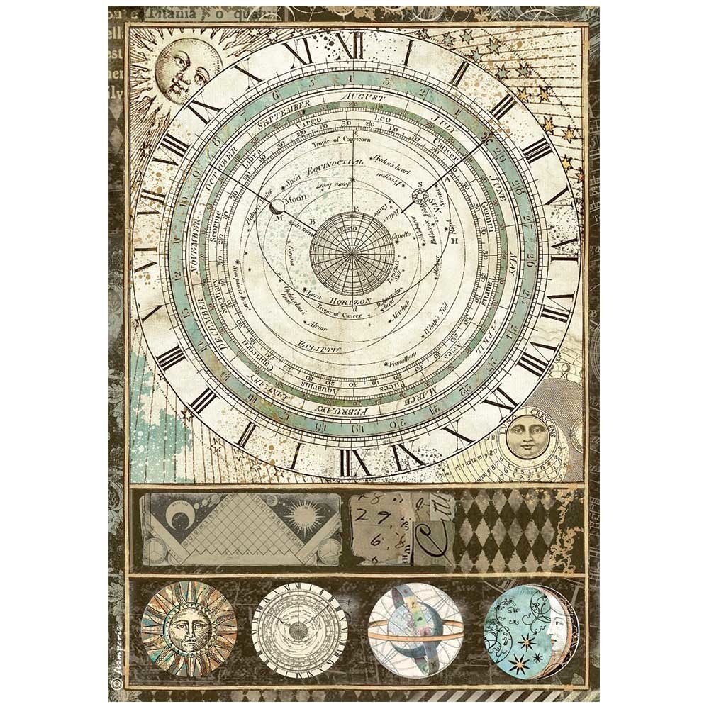 Stamperia Rice Paper A4 Alchemy Astrolabe (6 pcs) (DFSA4663) (DISCONTINUED) Stamperia Rice Paper A4 Alchemy Astrolabe (6 pcs) (DFSA4663) (DISCONTINUED)