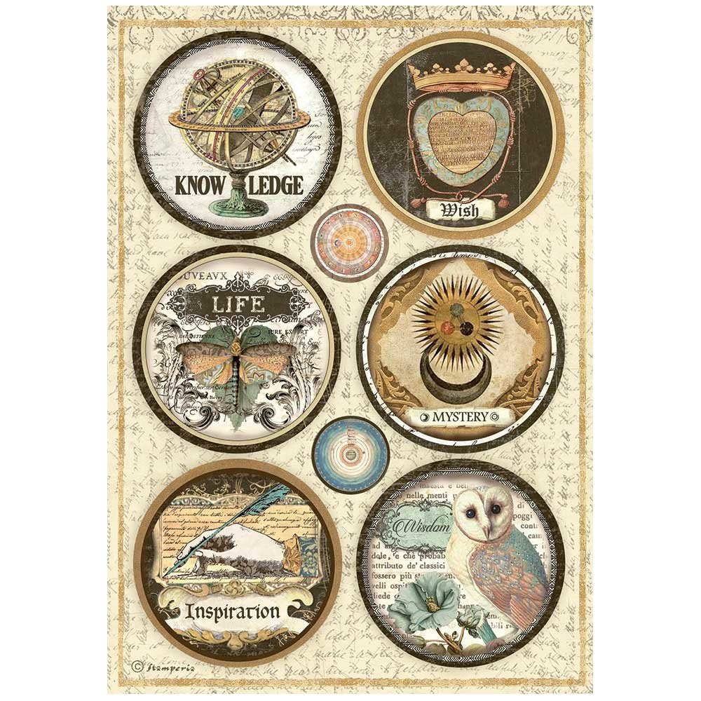Stamperia Rice Paper A4 Alchemy Rounds (6 pcs) (DFSA4662) (DISCONTINUED) Stamperia Rice Paper A4 Alchemy Rounds (6 pcs) (DFSA4662) (DISCONTINUED)
