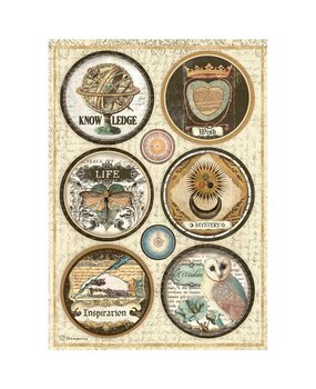 Stamperia Rice Paper A4 Alchemy Rounds (6 pcs) (DFSA4662) (DISCONTINUED)