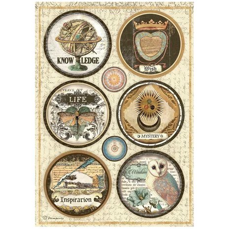Stamperia Rice Paper A4 Alchemy Rounds (6 pcs) (DFSA4662) (DISCONTINUED) Stamperia Rice Paper A4 Alchemy Rounds (6 pcs) (DFSA4662) (DISCONTINUED)
