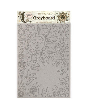 Stamperia Greyboard A4 Alchemy Sun and Moon (KLSPDA450) (DISCONTINUED)