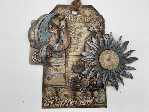 Stamperia Greyboard A4 Alchemy Sun and Moon (KLSPDA450) (DISCONTINUED)