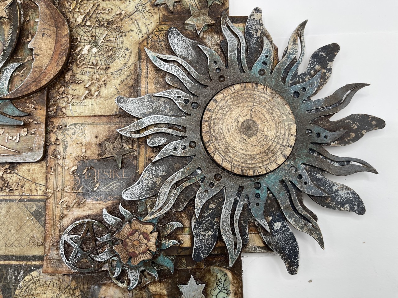 Stamperia Greyboard A4 Alchemy Sun and Moon (KLSPDA450) (DISCONTINUED)